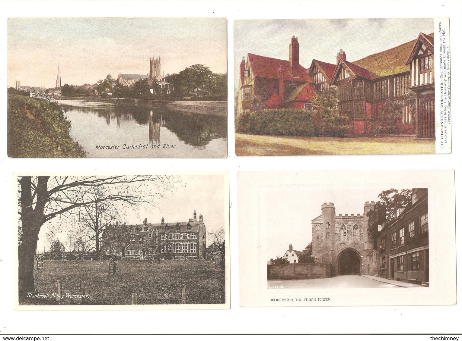 FOUR POSTCARDS OF WORCESTER NR EVESHAM CHELTENHAM & STRATFORD UPON AVON - Other & Unclassified