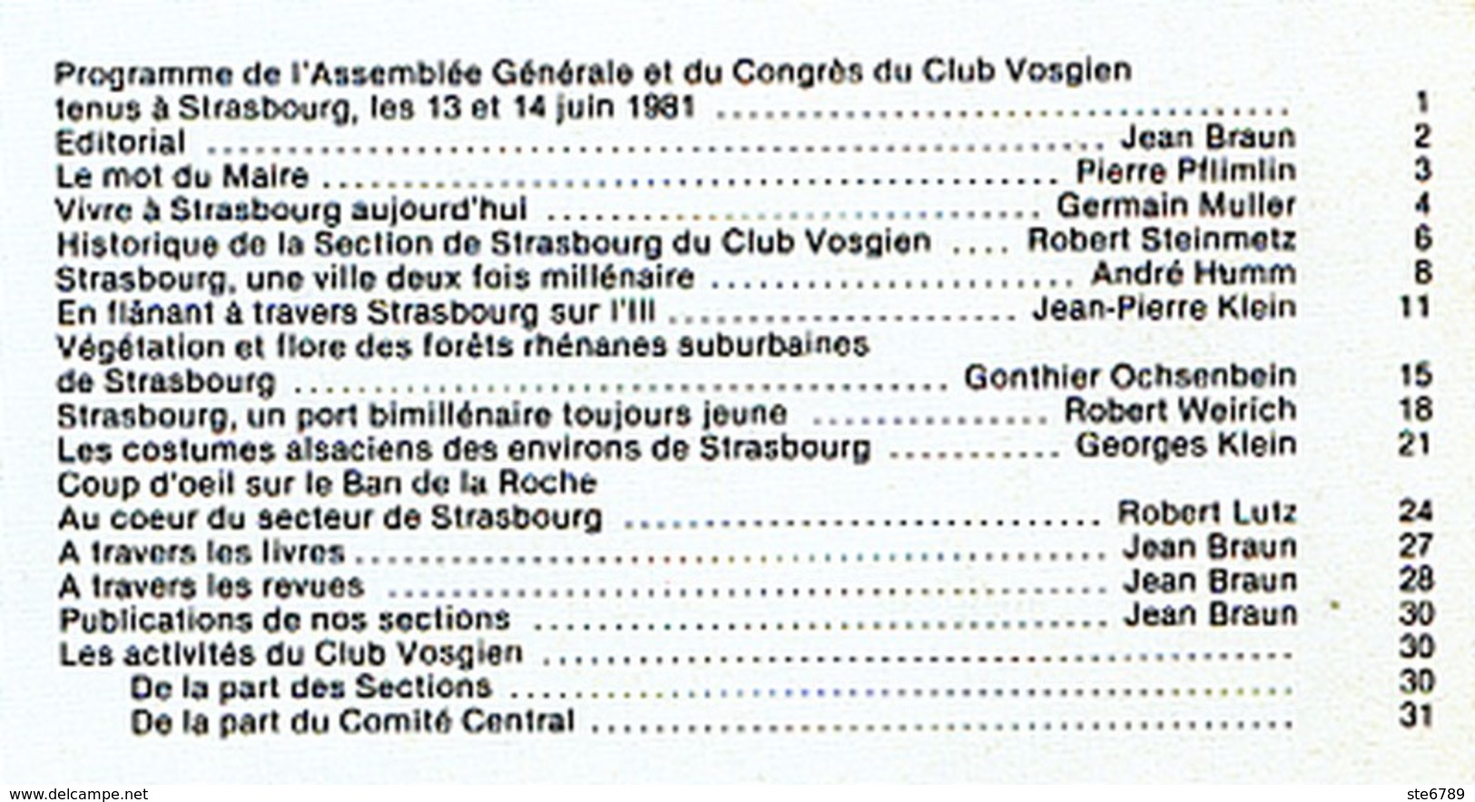 LES VOSGES Revue Club Vosgien 1981 N° 2 Strasbourg Histoire Vegetation Flore Port Costumes Alsaciens - Lorraine - Vosges