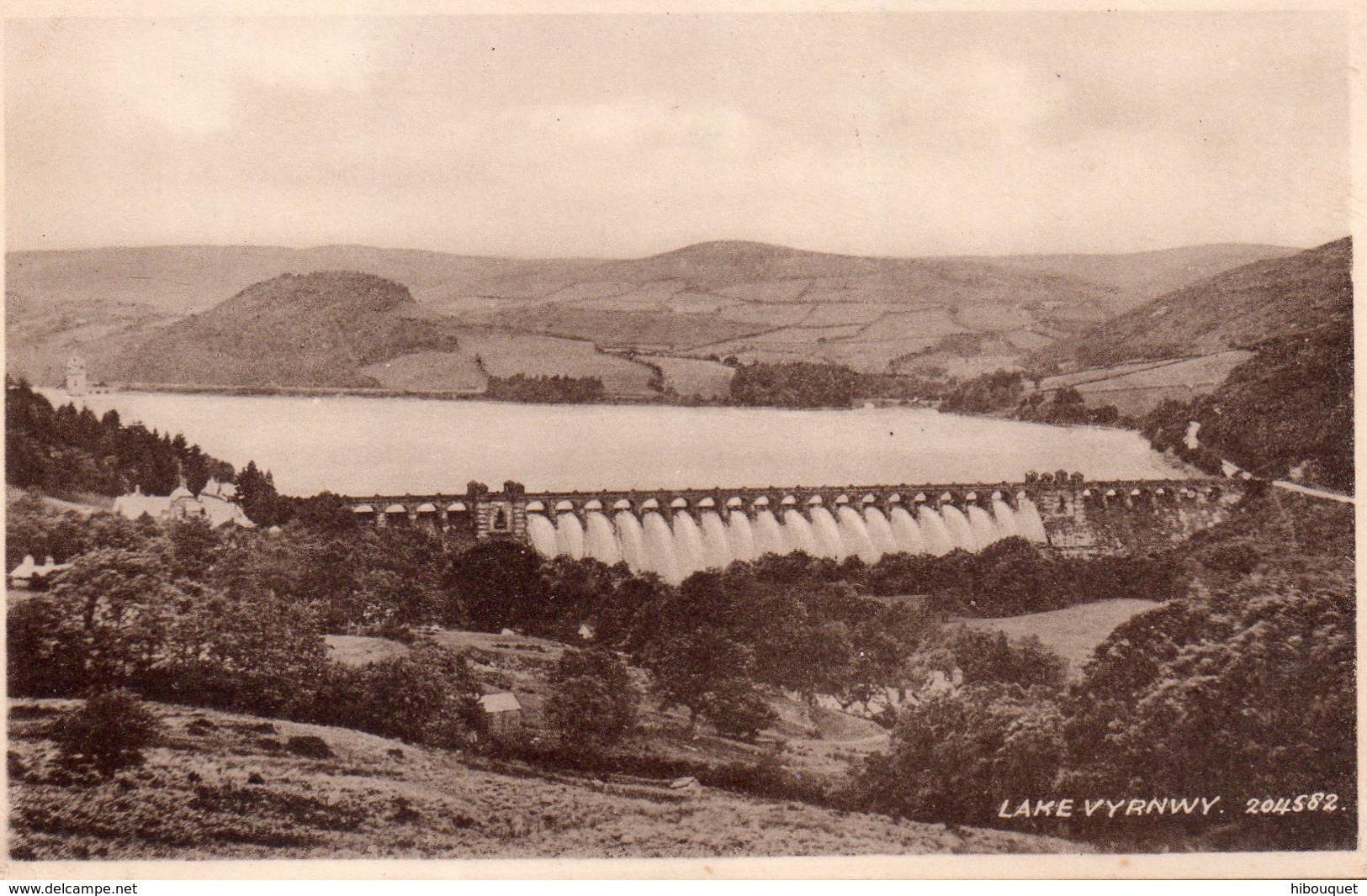 CPSM Rare, Lake Vyrnwy 204582, Barrage - Montgomeryshire