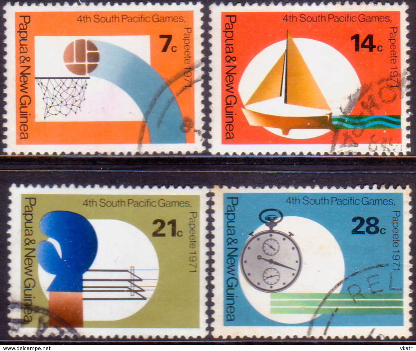 PAPUA NEW GUINEA 1971 SG #200-03 Compl.set Used 4th South Pacific Games - Papua New Guinea