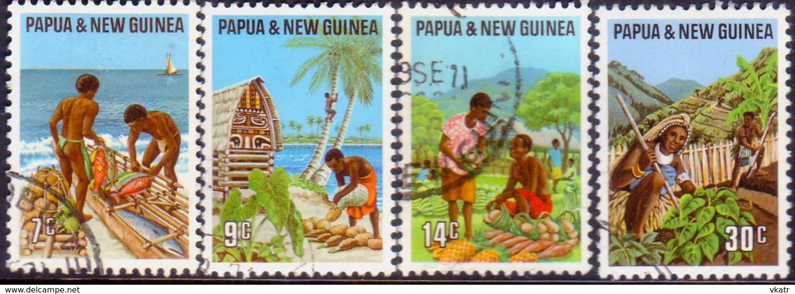 PAPUA NEW GUINEA 1971 SG #204-07 Compl.set Used Primary Industries - Papouasie-Nouvelle-Guinée