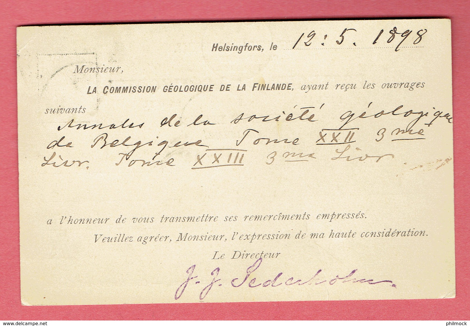 P 204 - Suomi-Finlande 1898 - CP Helsinki Vers Spa Par Liège En Belgique Sur N°30 - Tarif International D'époque - Lettres & Documents