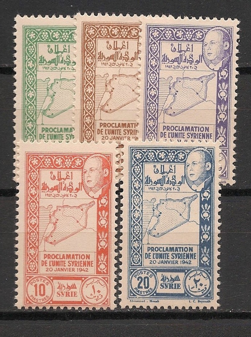 Syrie - 1944 - N°Yv. 266 à 270 - Unité Syrienne - Série Complète - Neuf Luxe ** / MNH / Postfrisch - Nuovi