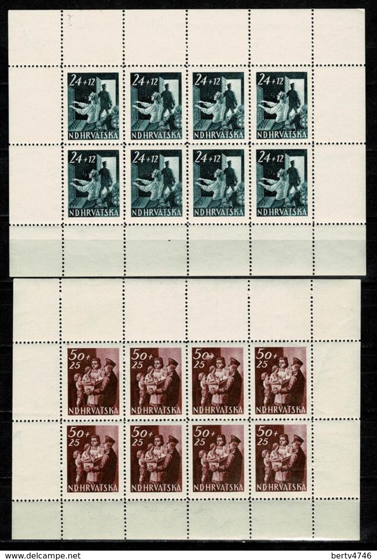 Hrvatska 1945  Yv 134/137**, Mi 173/176**  Kleinbogen MNH (2 Scans) - Croatie