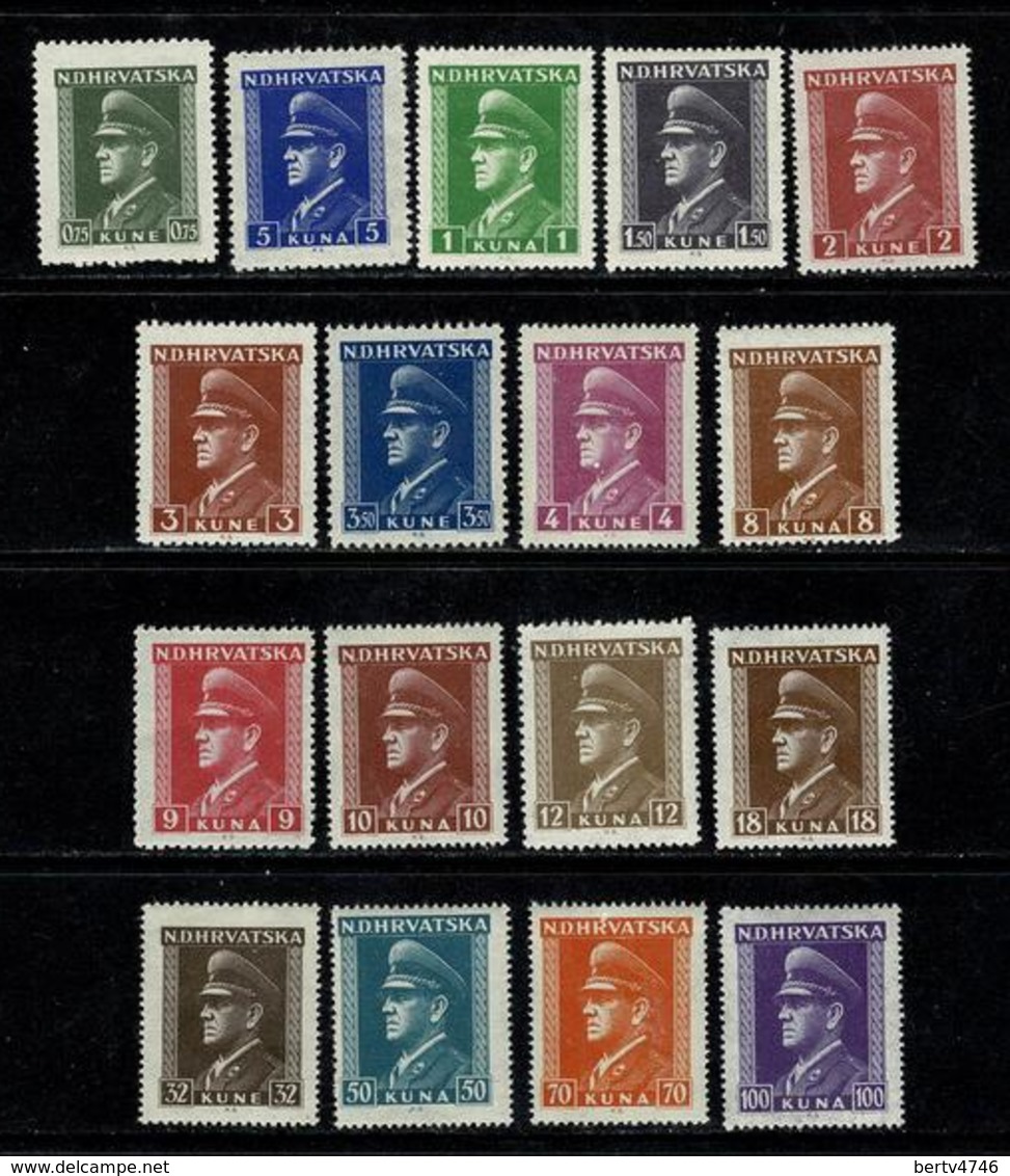 Hrvatska 1943/44  Yv 76/77**, 79/88**, 90/94**  MNH ( Gemengde Kwaliteit - Zie 2 Scans) - Croatia