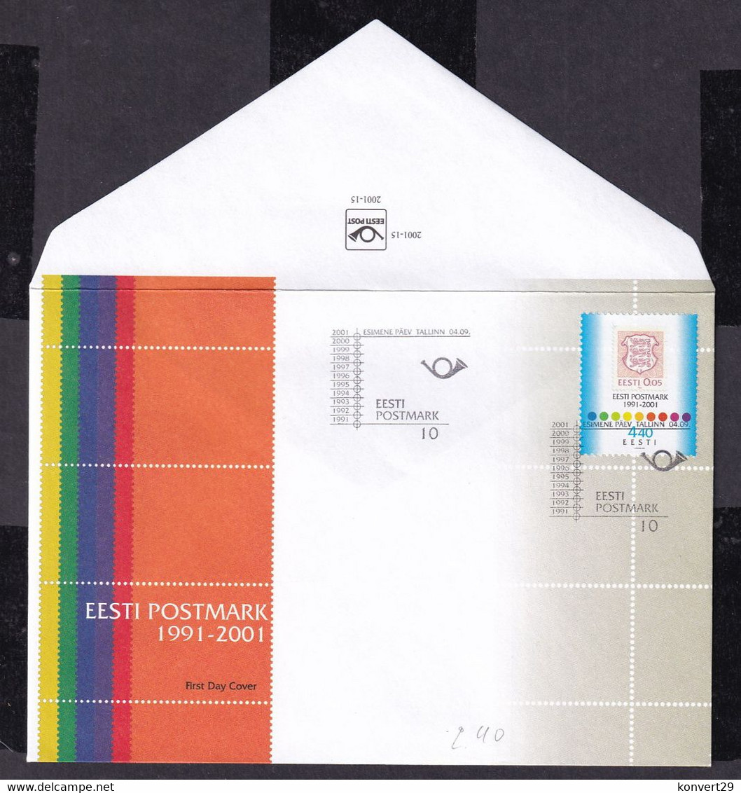 Estonia 2001 Rebirth Of Estonian Stamps FDC - Estonia