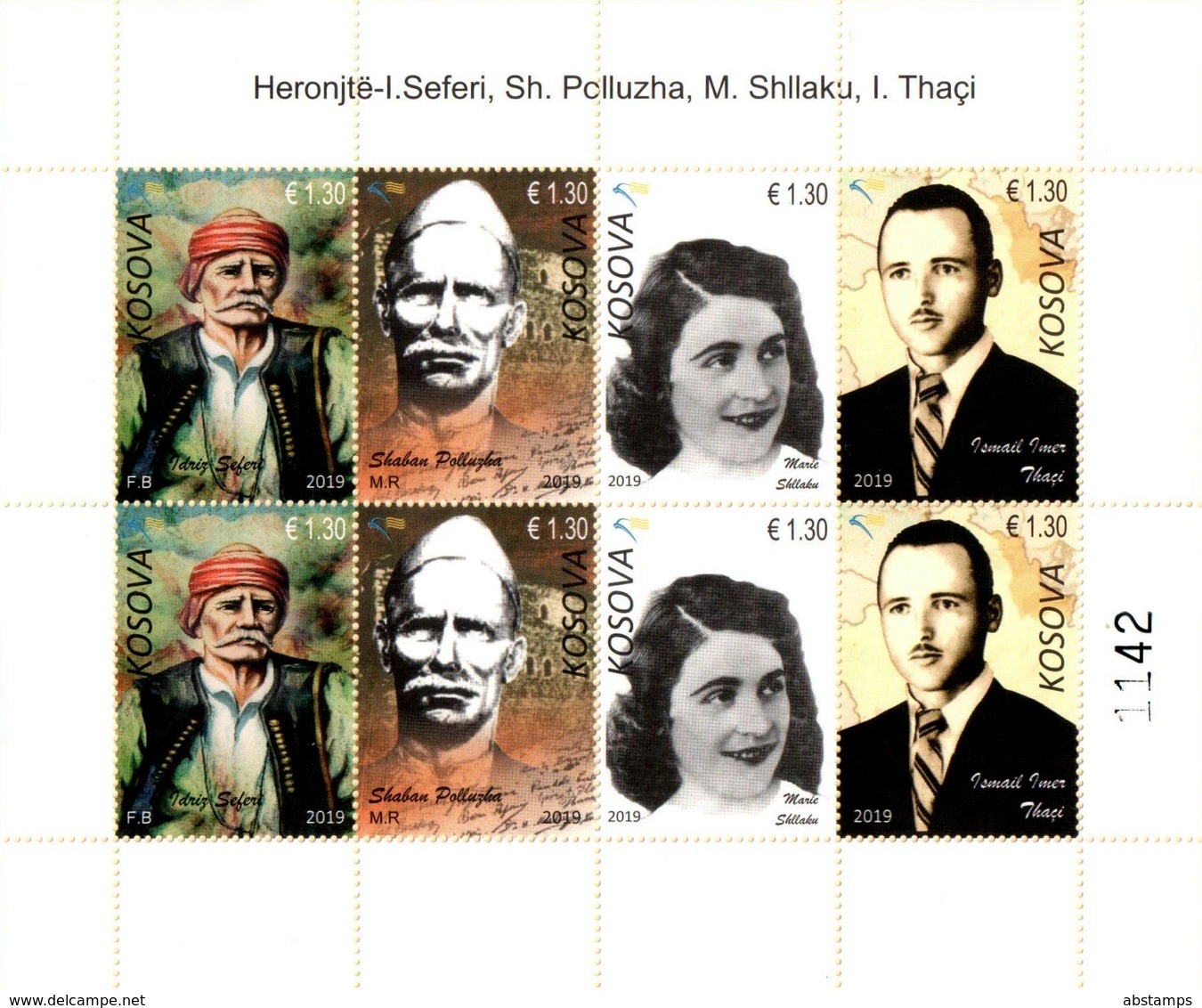 Kosovo Stamps 2019. Army Heroes: Seferi, Polluzha, Shllaku, Thaçi. Sheet MNH - Kosovo