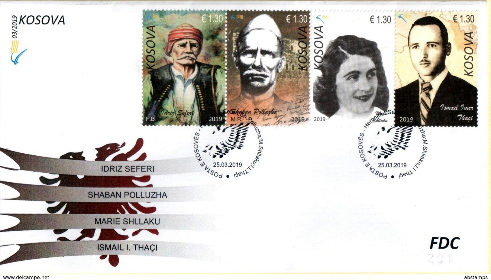 Kosovo Stamps 2019. Army Heroes: Seferi, Polluzha, Shllaku, Thaçi. FDC MNH - Kosovo