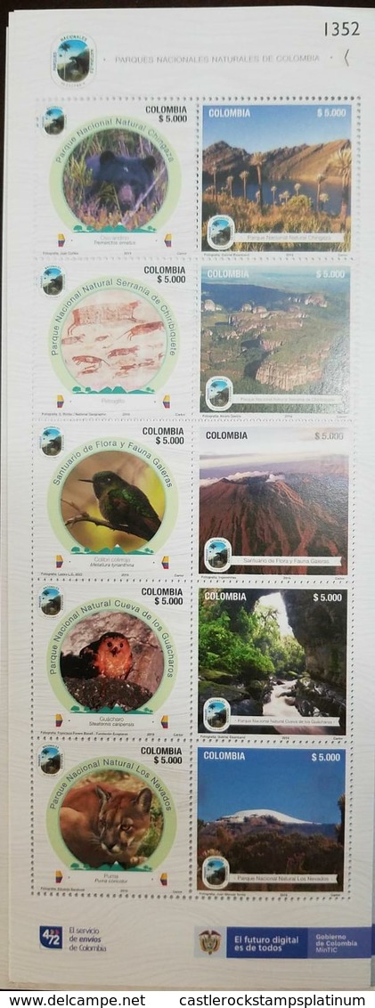 L) 2019 COLOMBIA, NATIONAL PARKS, FAUNA, NATURE, BEAR, BIRD, COUGAR, FLORA, CAVE OF THE GUACHAROS, NATURAL PARK LOS NEVA - Colombia