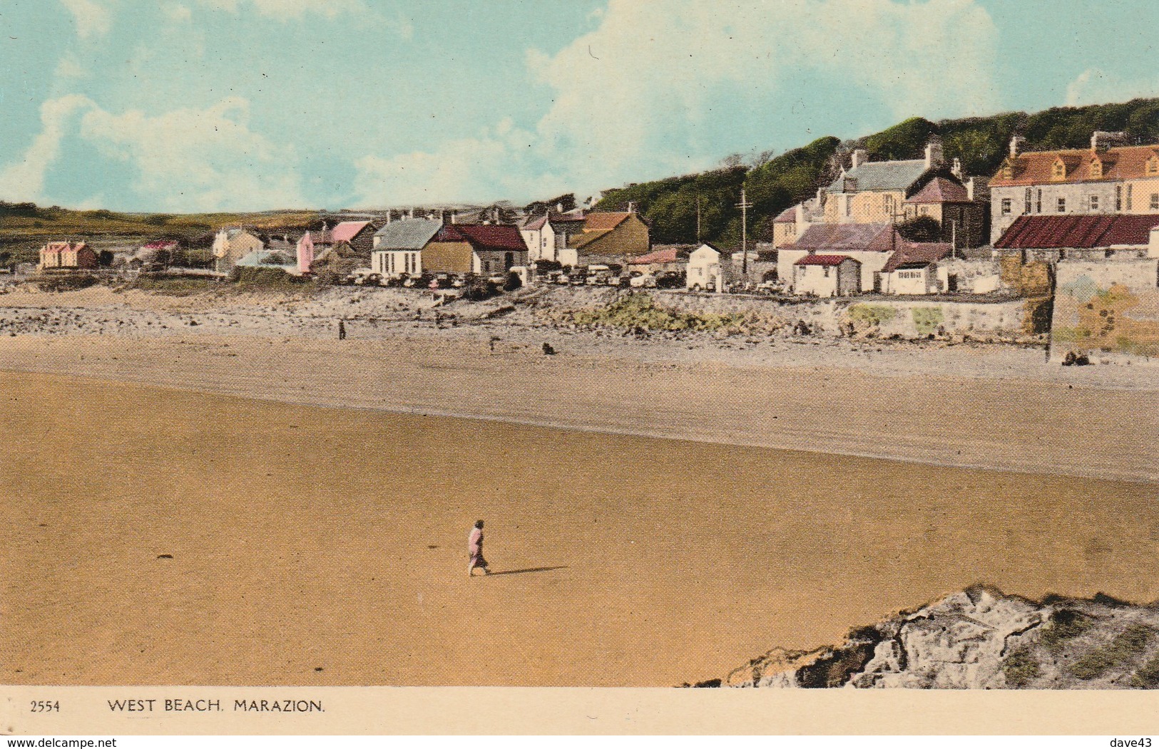 Unused C1950 Colour Card West Beach Marazion Dearden & Wade - Other & Unclassified