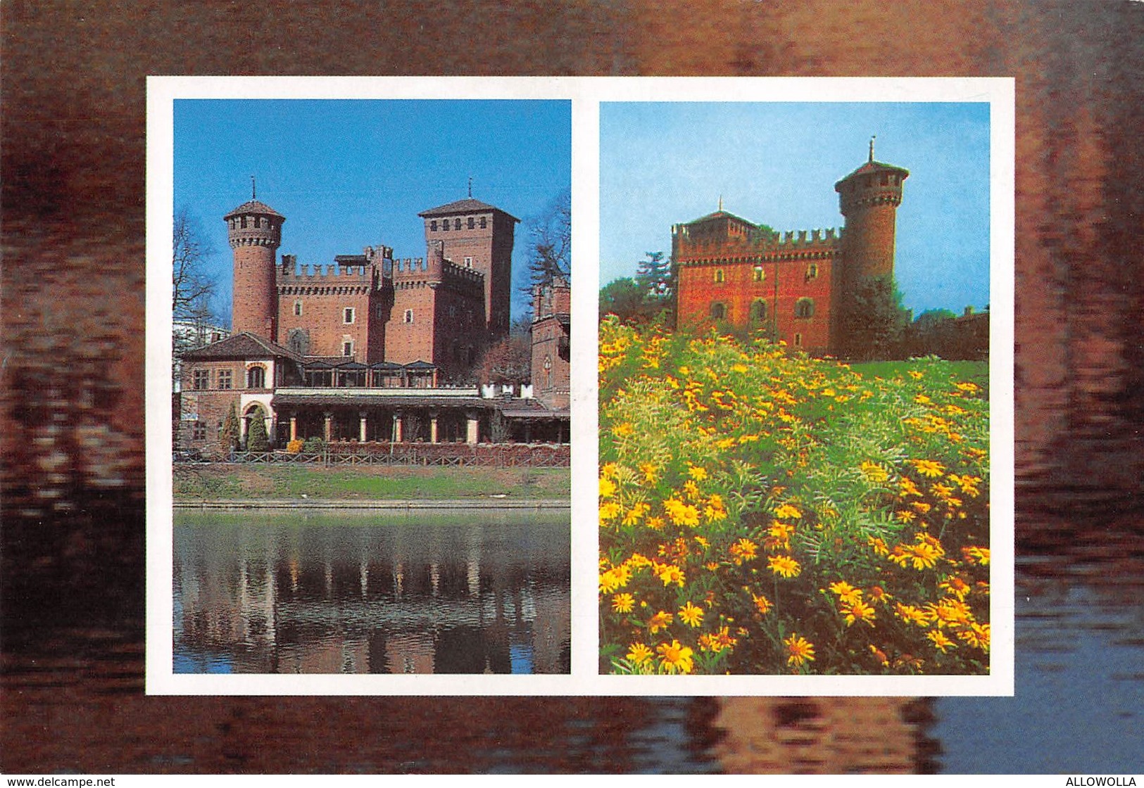 3213"TORINO-CASTELLO MEDIOEVALE " 2 VEDUTE CART. POST. ORIG. NON SPED. - Castello Del Valentino