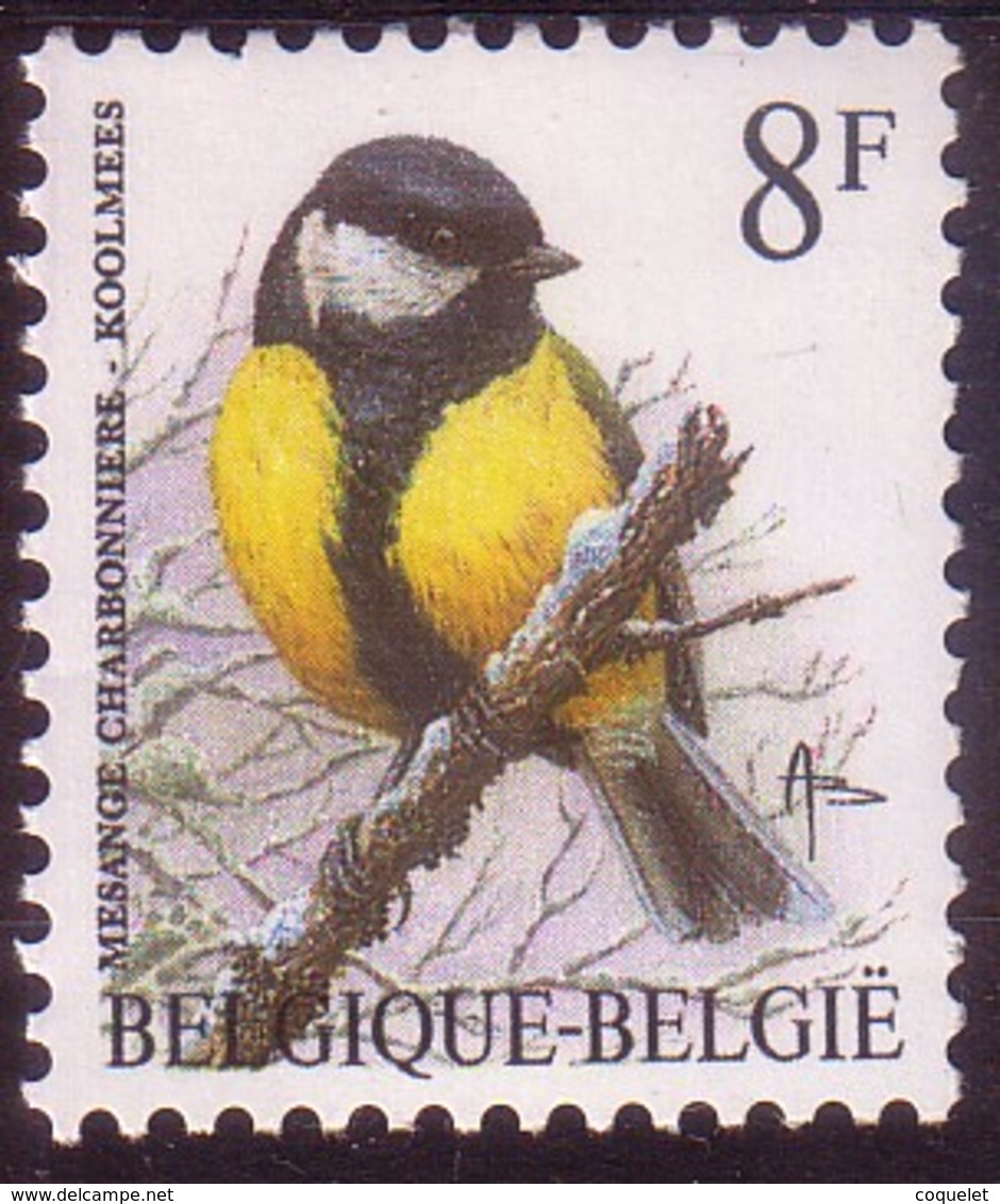 BE 1992 N°2460P8XX - Mésange Charbonnière - Papier Fluor Gomme Verte -i- Extrait D'une Fle Imprimée Le 21 VIII 95 - 1985-.. Oiseaux (Buzin)