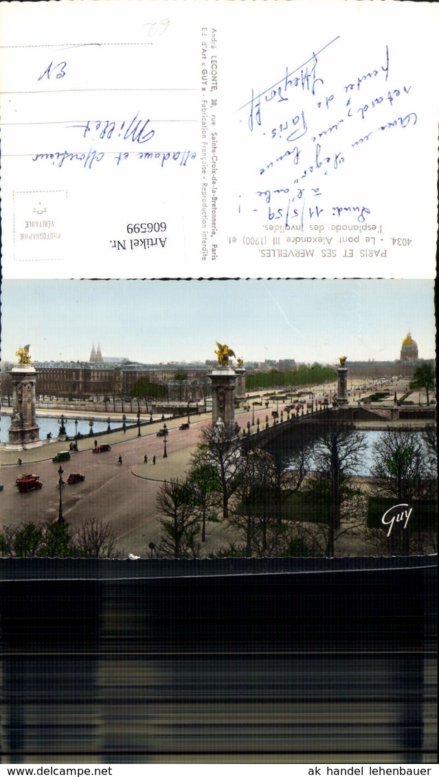 606599,Foto Ak Paris Et Ses Merveilles Le Pont Alexandre III Br&uuml;cke France - Sonstige & Ohne Zuordnung