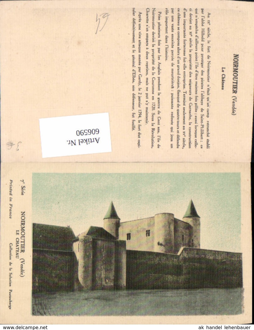 606590,Noirmoutier Vendee Le Chateau Schloss France - Sonstige & Ohne Zuordnung