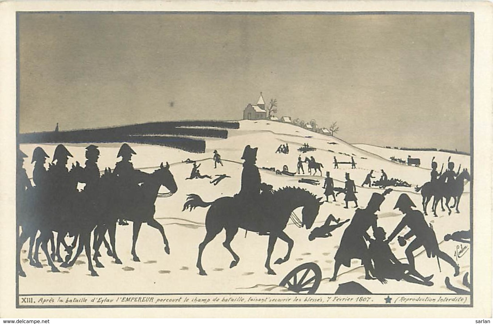 Illustration de J. Coulon , batailles de l'Empereur Napoléon , série de 20 cp , ombres chinoises , * 395 00