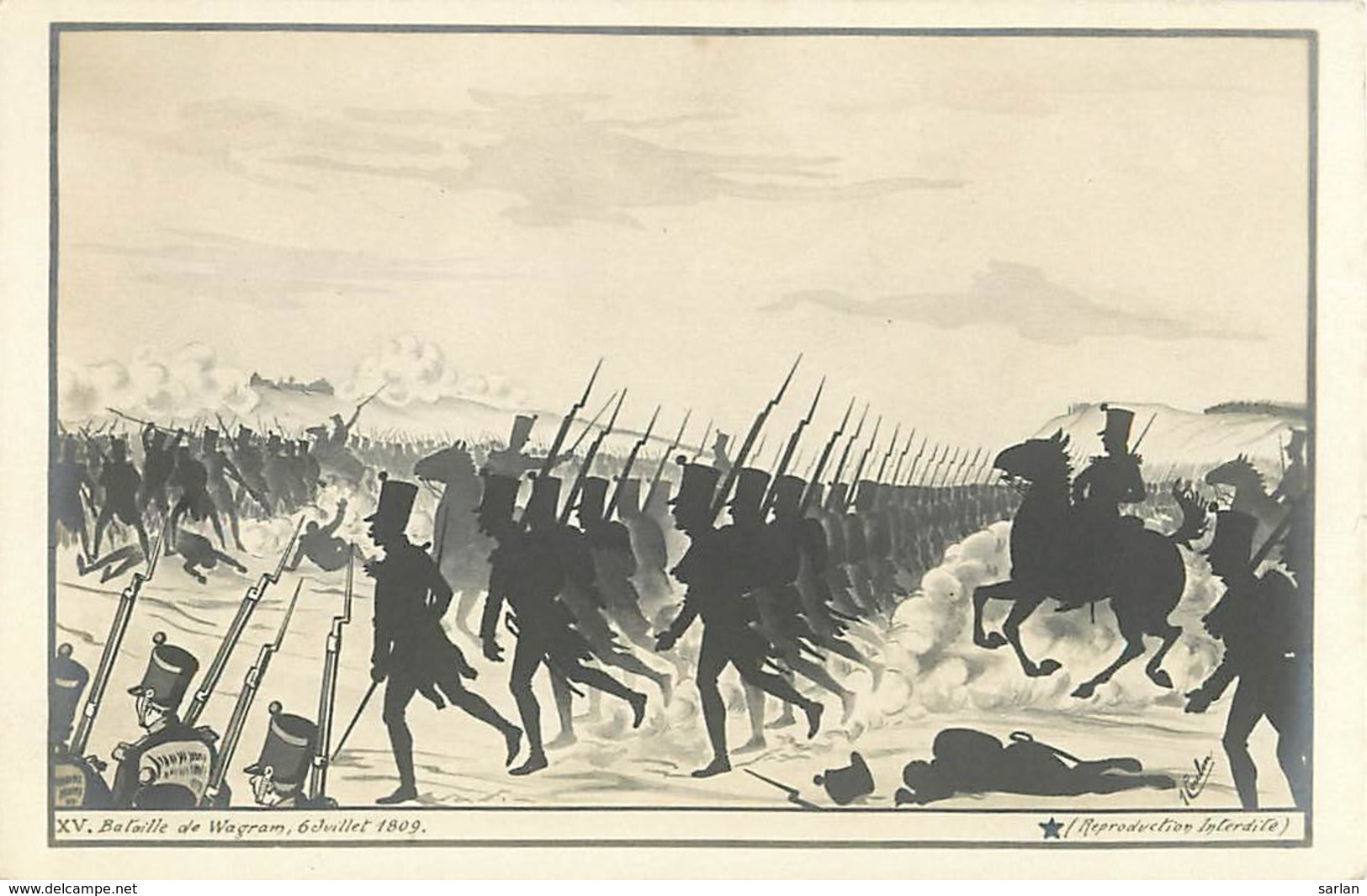 Illustration de J. Coulon , batailles de l'Empereur Napoléon , série de 20 cp , ombres chinoises , * 395 00