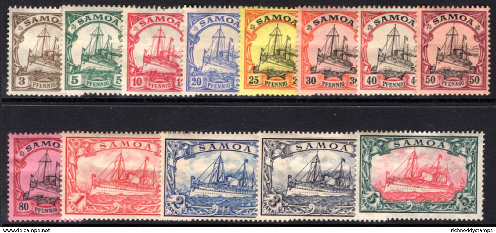 Samoa 1900-01 No Watermark Set Heavy Hinged Hinged. - Samoa