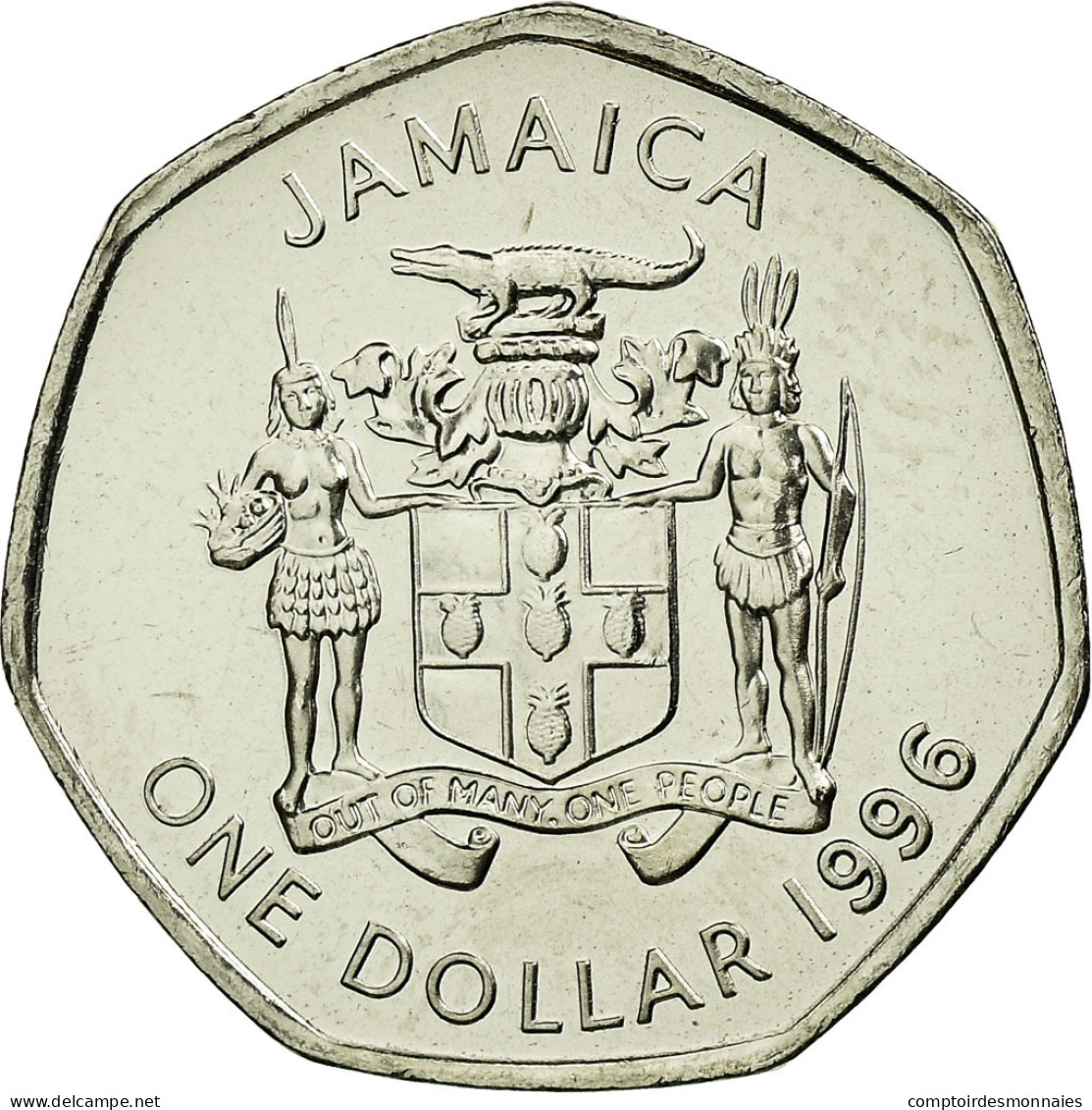 Monnaie, Jamaica, Elizabeth II, Sir Alexander Bustamante, Dollar, 1996, British - Jamaica