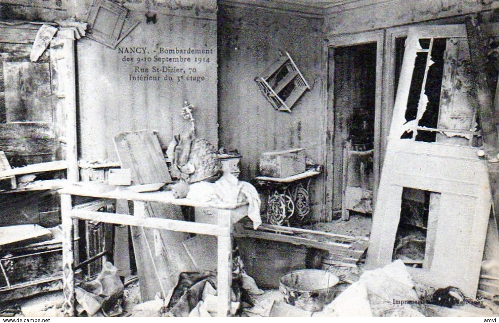 00012  Nancy Bombardement De Sept 1914 - Rue Saint Dizier Intérieur Du 3ème Etage - Nancy