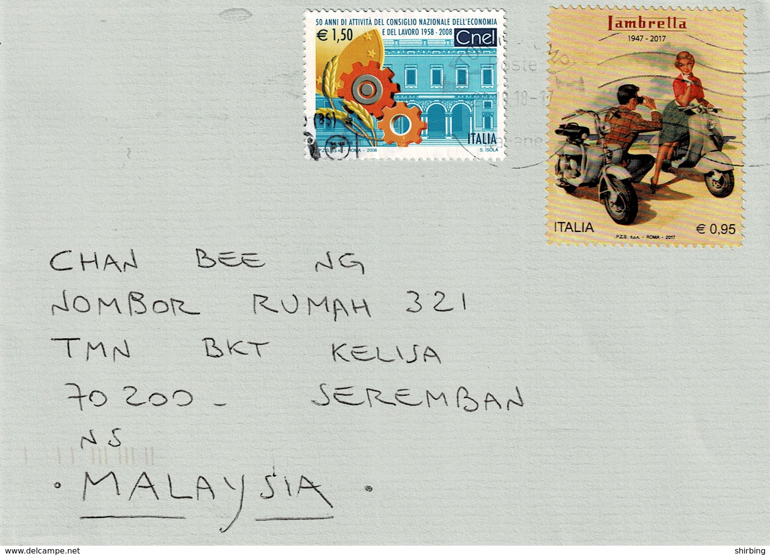 24M : Italy Boy & Girl, Scooter, Motobike, Bicycle, Camera, Gear Logo  Stamp Used On Cover - Interi Postali