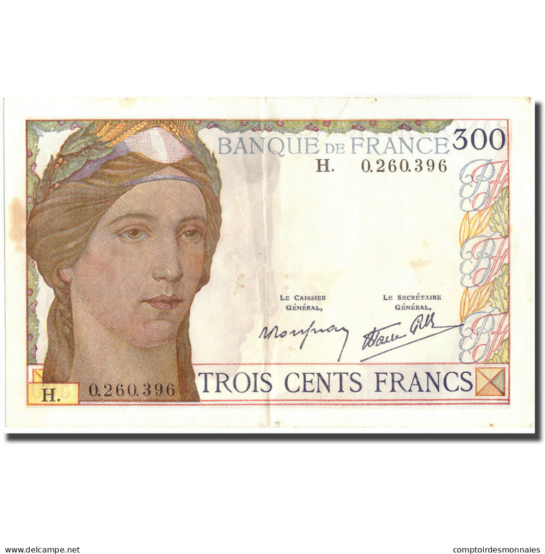 France, 300 Francs, Undated (1938), TTB, Fayette:29.1, KM:87a - 300 F 1938-1939
