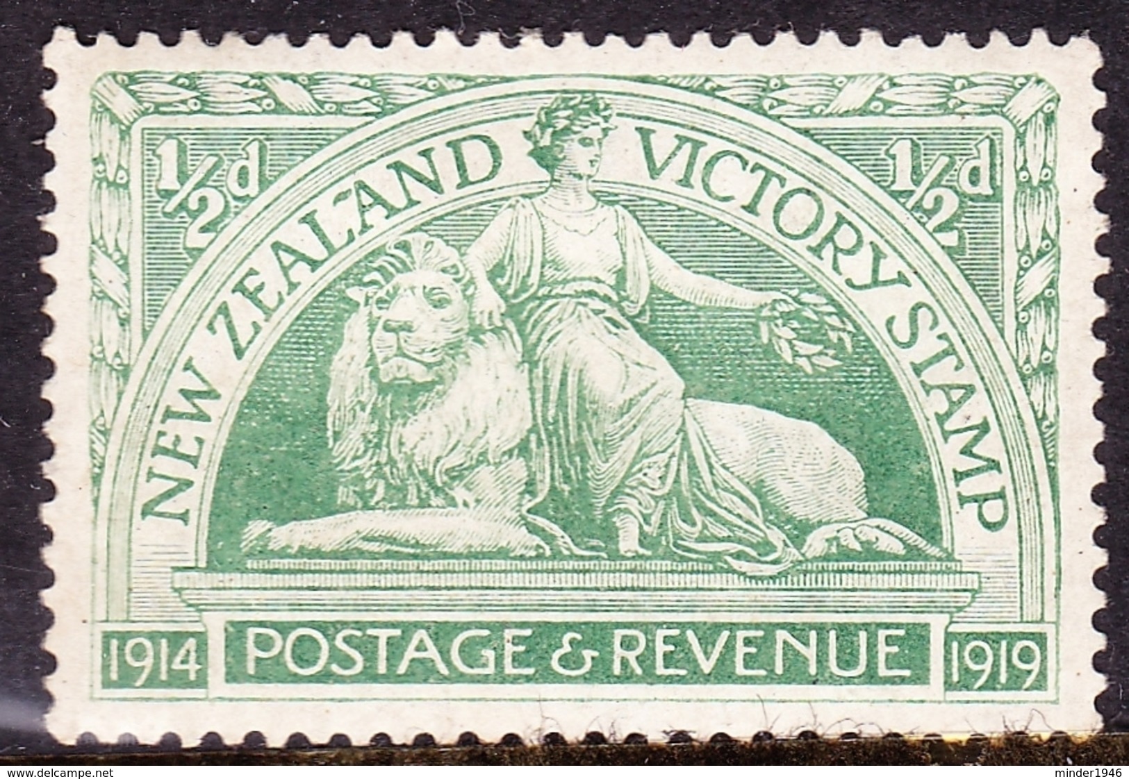 NEW ZEALAND 1920 1/2d Pale Yellow-Green Victory SG453a FU - Gebruikt