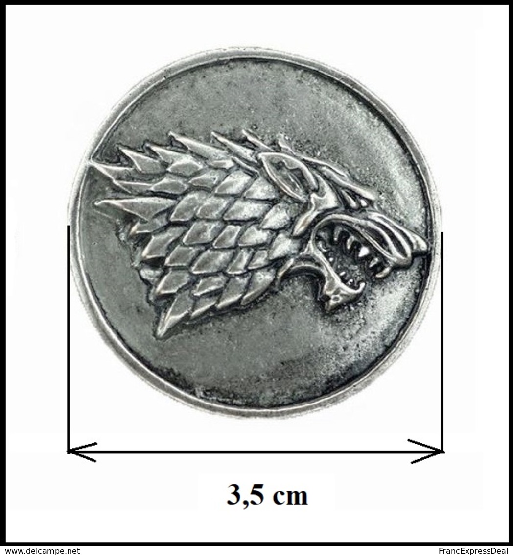 1 Pins Pin's NEUF En Métal Style Retro ( Brooch ) - GOT Game Of Thrones Stark 3,5 Cm ! - Cinéma