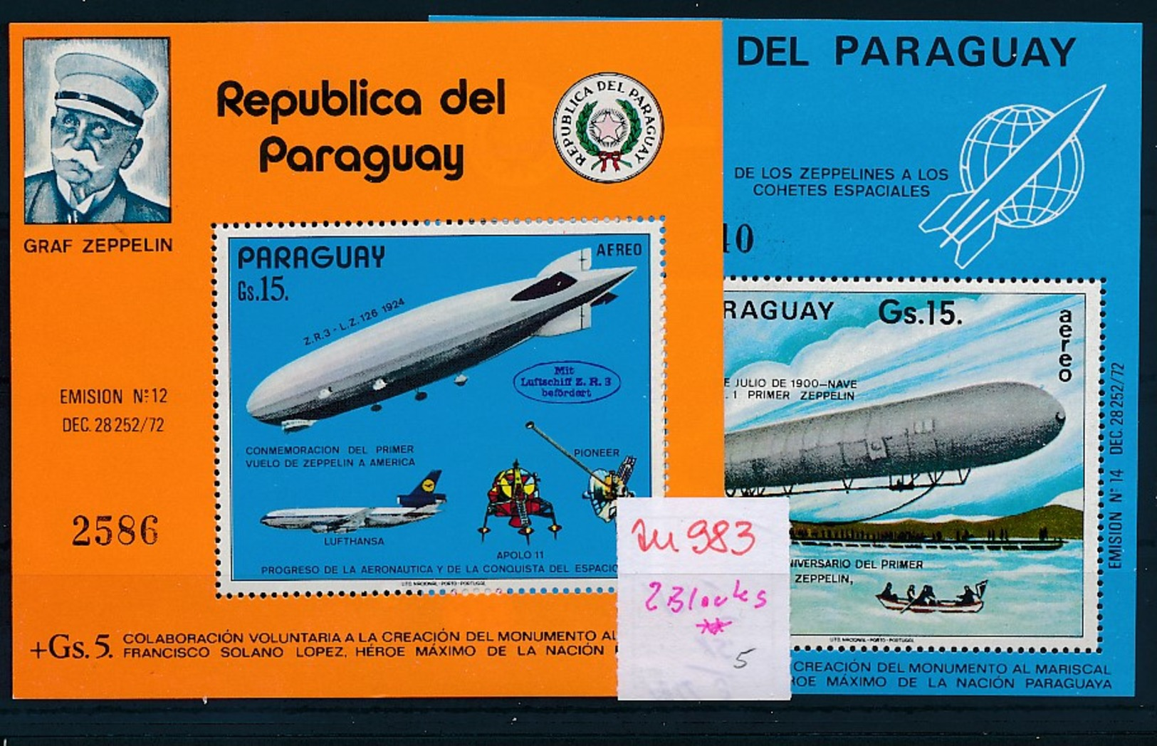 Paraguay  2 Blocks   **   (zu983  ) Siehe Scan - Paraguay