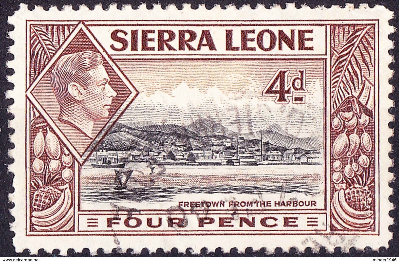 SIERRA LEONE 1938 KGVI 4d Black & Red-Brown SG193 FU - Sierra Leone (...-1960)