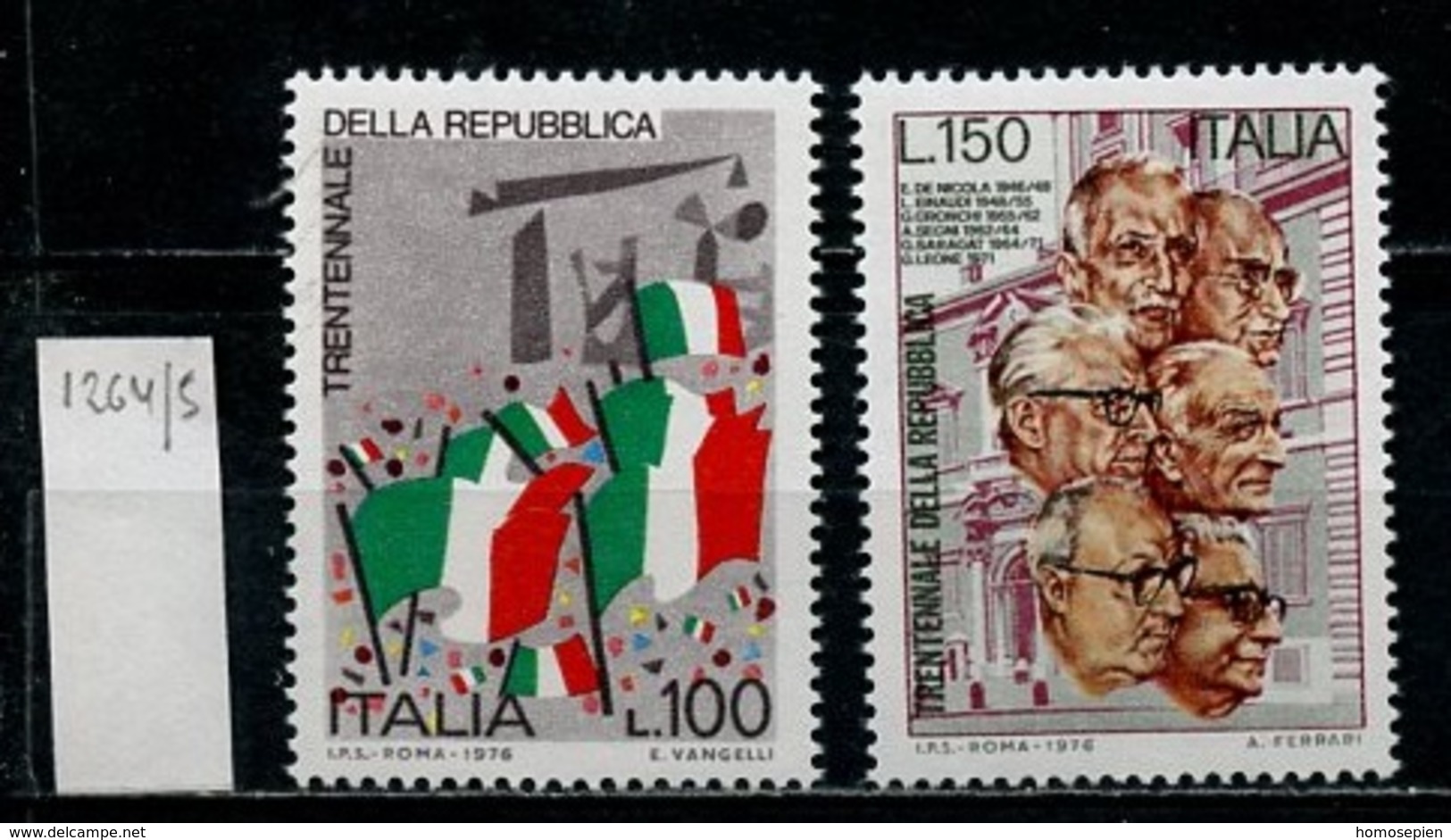 Italie - Italy - Italien 1976 Y&T N°1264 à 1265 - Michel N°1532 à 1533 *** - Proclamation De La République - 1971-80: Nieuw/plakker