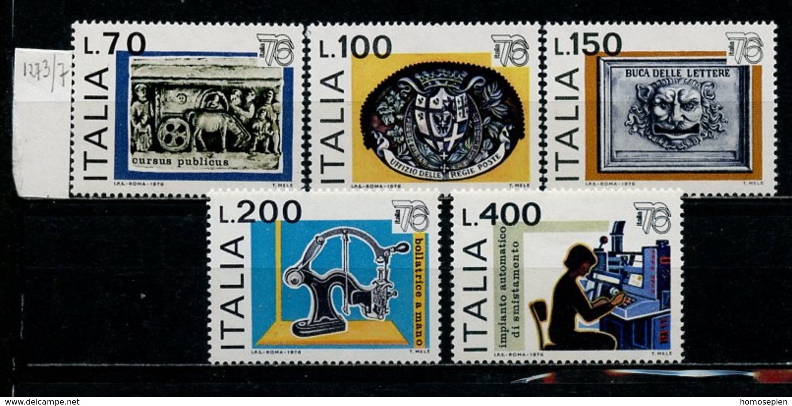 Italie - Italy - Italien 1976 Y&T N°1273 à 1277 - Michel N°1541 à 1545 *** - Exposition Philatélique Italia 76 - 1971-80: Ungebraucht