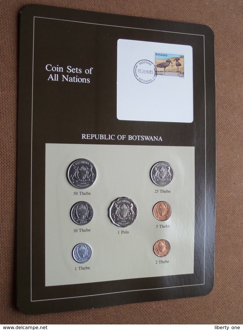 REPUBLIC OF BOTSWANA ( From The Serie Coin Sets Of All Nations ) Card 20,5 X 29,5 Cm. ) + Stamp '85 ! - Botswana