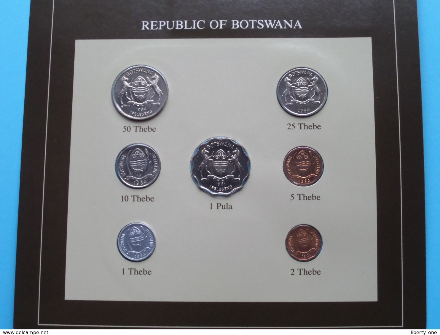 REPUBLIC OF BOTSWANA ( From The Serie Coin Sets Of All Nations ) Card 20,5 X 29,5 Cm. ) + Stamp '85 ! - Botswana