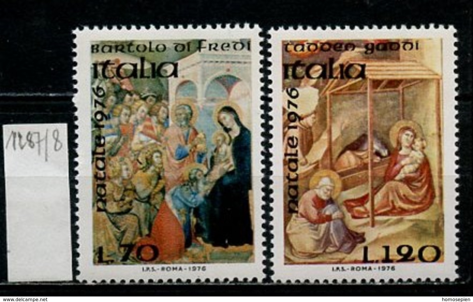 Italie - Italy - Italien 1976 Y&T N°1287 à 1288 - Michel N°1554 à 1555 *** - Noël - 1971-80: Ungebraucht