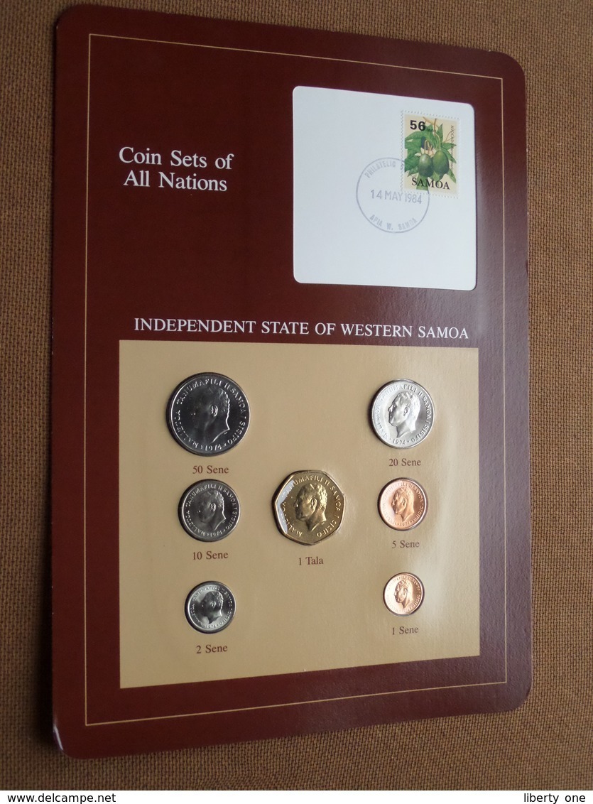 INDEPENDENT STATE OF WESTERN SAMOA ( From The Serie Coin Sets Of All Nations ) Card 20,5 X 29,5 Cm. ) + Stamp '84 ! - Samoa