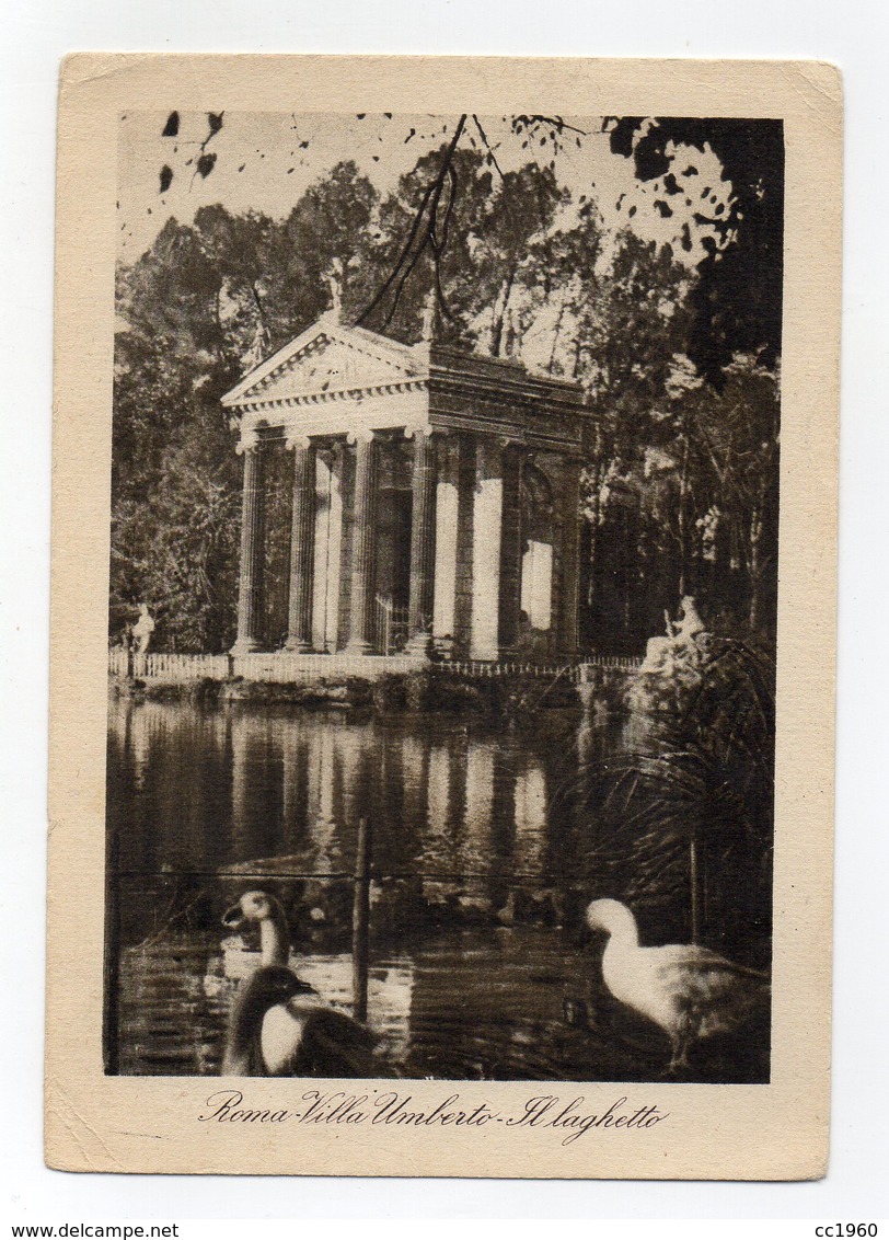 Roma - Il Laghetto Di Villa Umberto - Bel Timbro A Targhetta - Viaggiata Nel 1948 - (FDC15065) - Parks & Gardens