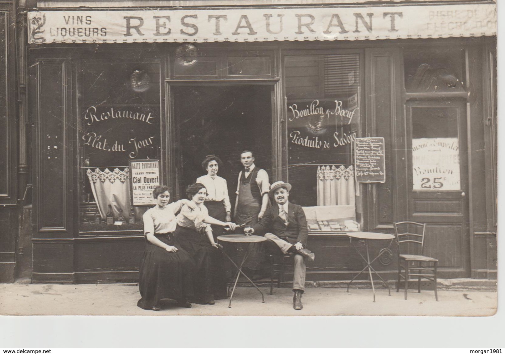 CAFE. RESTAURANT.    CPA CARTE PHOTO       A IDENTIFIER ET LOCALISER - Cafés