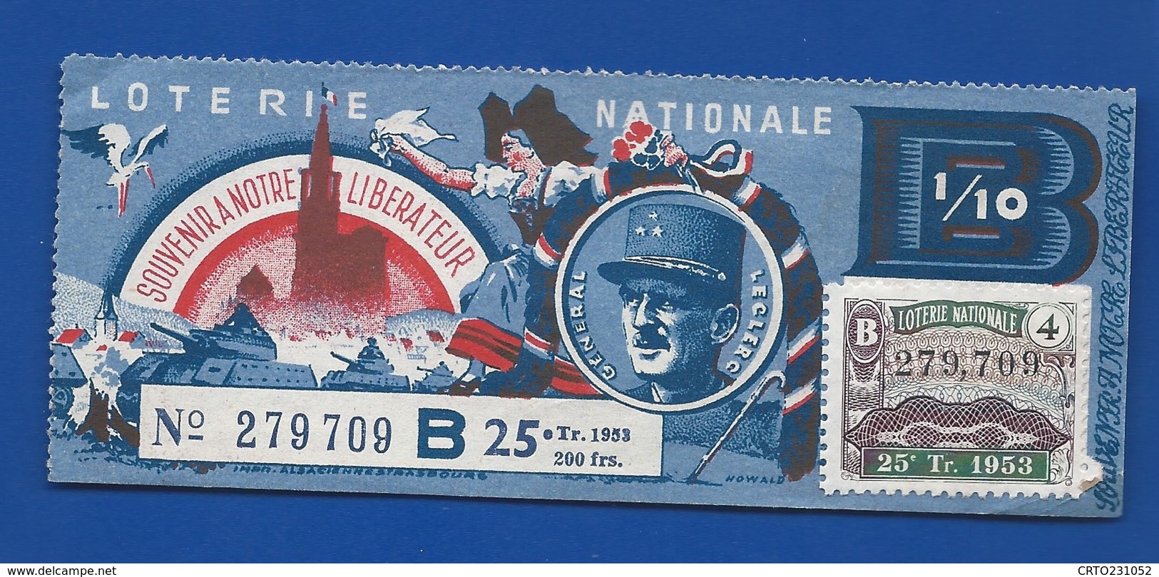 Billet De Loterie  Théme  Général LECLERC  Année: 1953 - Billets De Loterie