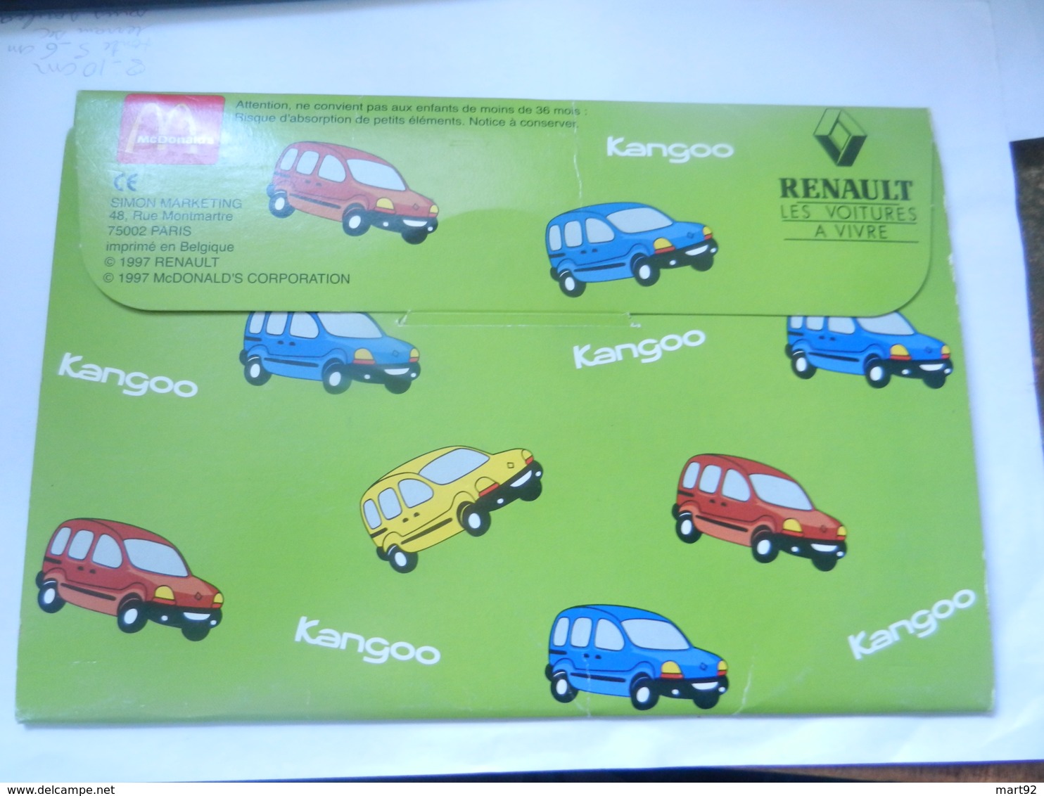 MAC DONALD RENAULT KANGOO PUZZLE DIMENSIONS 24 PAR 16 CM  ANNEE 1997 - McDonald's