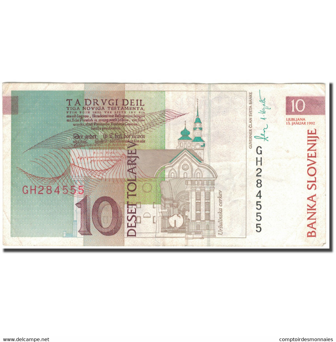 Billet, Slovénie, 10 Tolarjev, 1992-01-15, KM:11a, TB+ - Slovénie