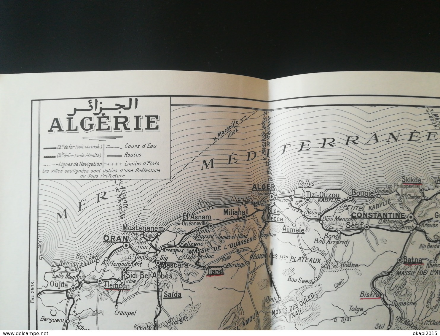 PLAN DE VILLE ALGER ALGÉRIE AFRIQUE du Nord Maghreb cartes carte guide année 1967 ancienne colonie France