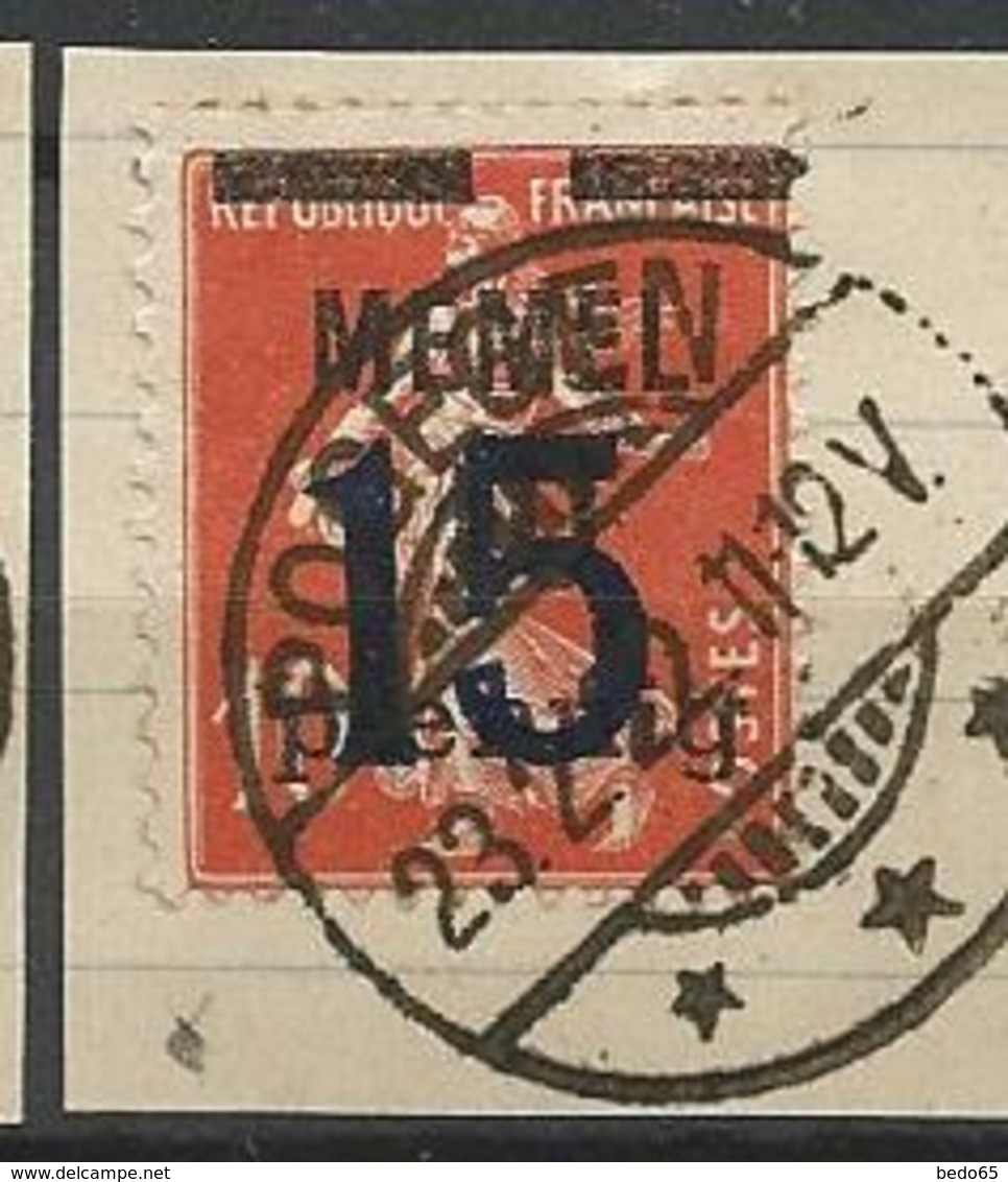 MEMEL N° 38 OBL Sur Fragment TB - Used Stamps