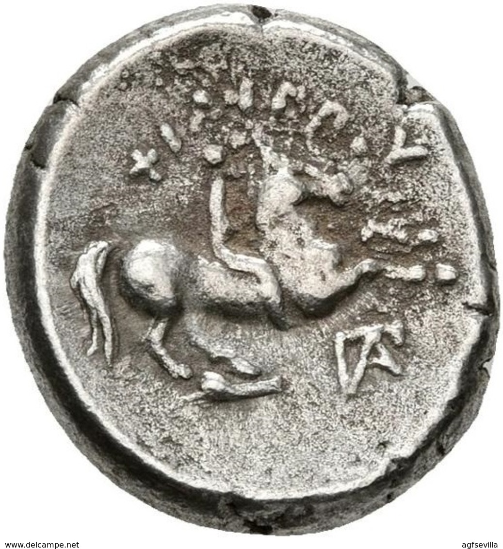 REINO DE MACEDONIA. FILIPO II. 1/5 TETRADRACMA. ANPHIPOLIS. ANCIENT GREECE COIN - Griegas