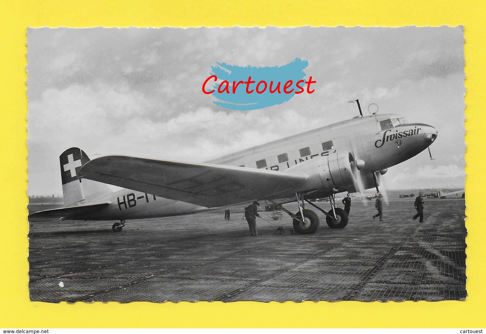 CPSM  ֎  Avion DOUGLAS D C 3 Swissair ֎ - 1939-1945: 2ème Guerre