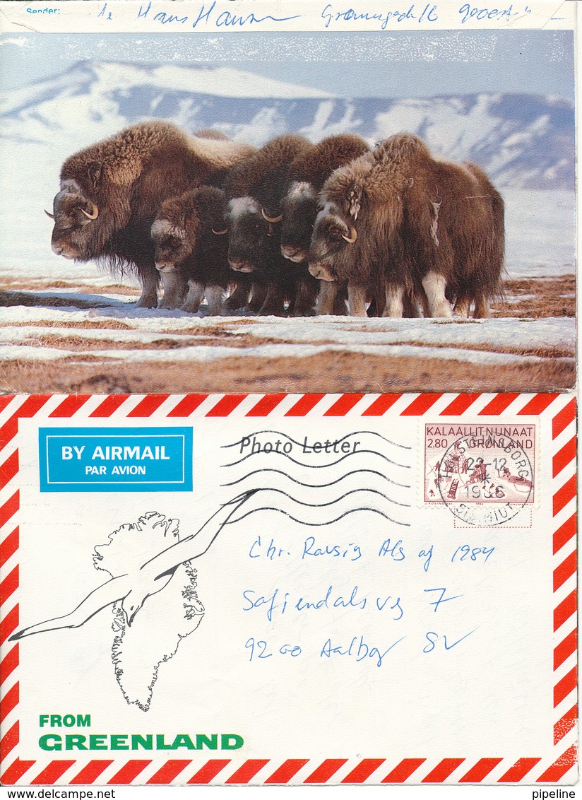 Greenland Photoletter Sent To Denmark Holsteinsborg 22-12-1986 - Covers & Documents