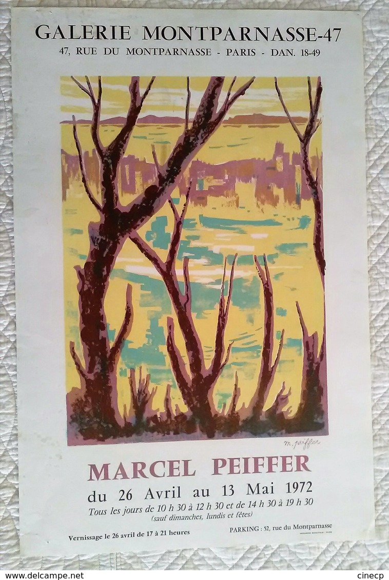 AFFICHE ANCIENNE ORIGINALE EXPOSITION 1972 M. PFEIFFER Galerie Montparnasse - Afiches