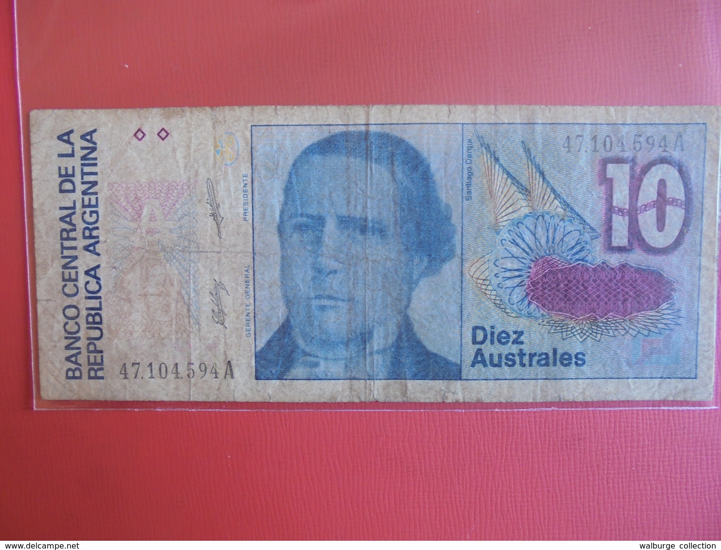 ARGENTINE 10 AUSTRALES 1985-89 CIRCULER - Argentine