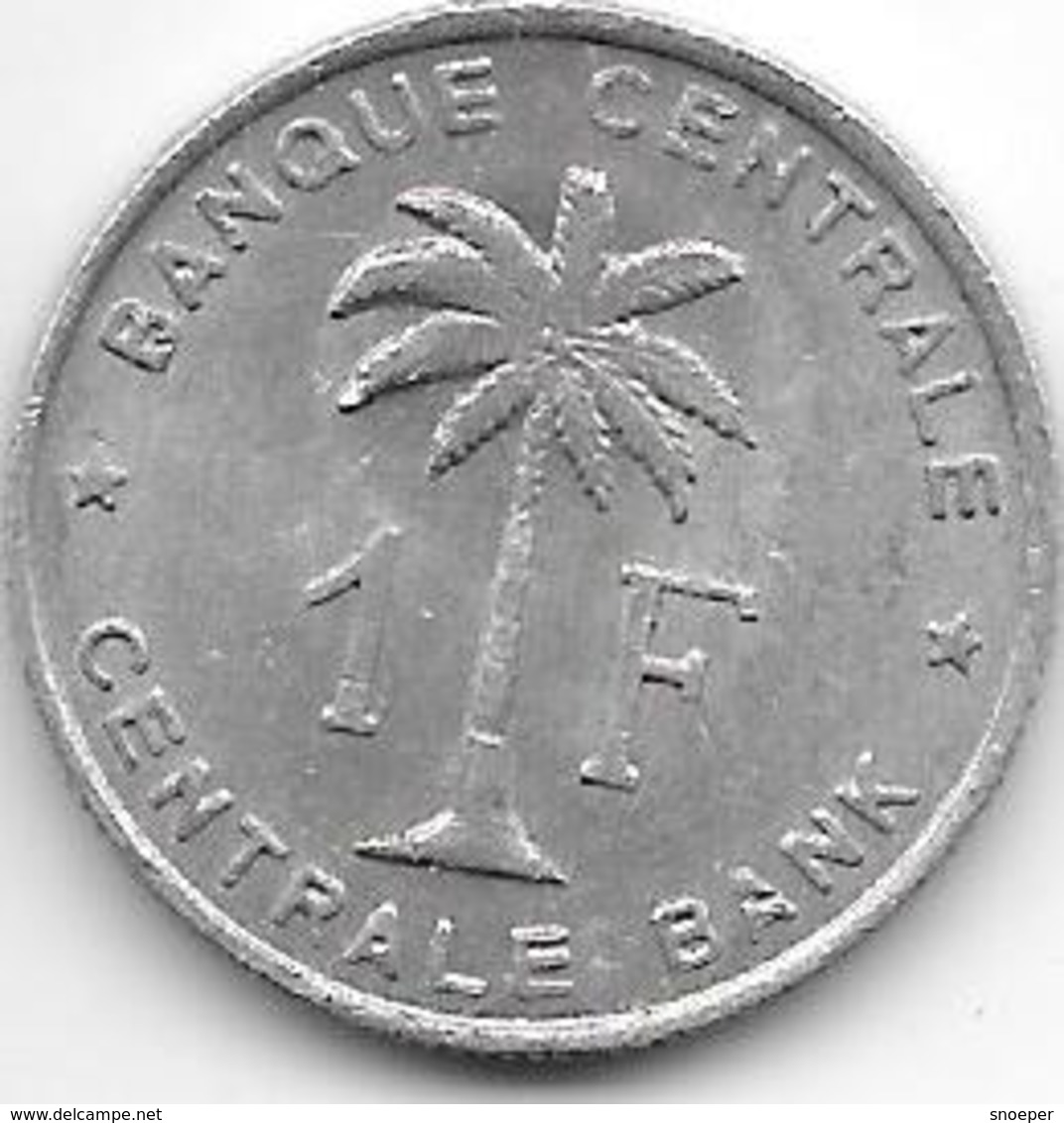 Belgian Congo Ruanda-urundi  1 Franc 1959  Km 4  Xf+ - 1951-1960: Baudouin I