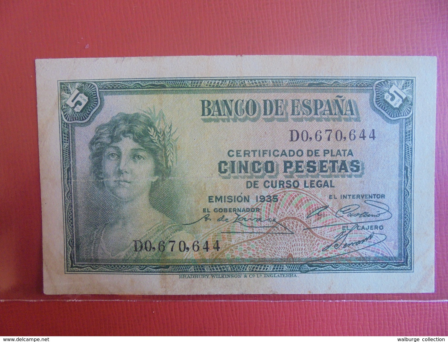 ESPAGNE 5 PESETAS 1935 CIRCULER - 5 Pesetas