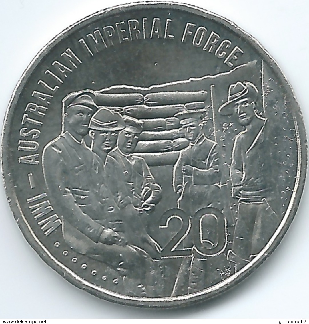 Australia - Elizabeth II - 20 Cents - 2015 - Australian Imperial Force - 20 Cents
